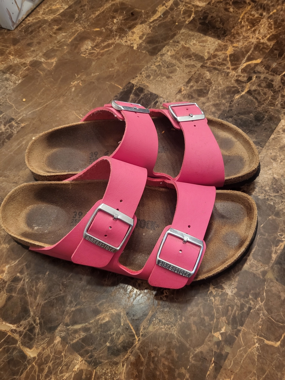Birkenstock Pink Dual-Strap Slide Sandals - Picture 2 of 4